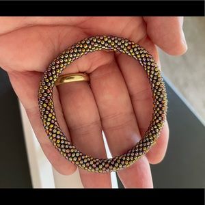 Hand beaded glass bracelet